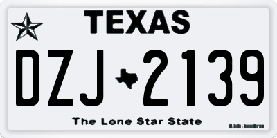 TX license plate DZJ2139