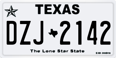 TX license plate DZJ2142