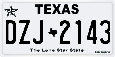 TX license plate DZJ2143