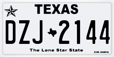 TX license plate DZJ2144