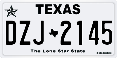 TX license plate DZJ2145
