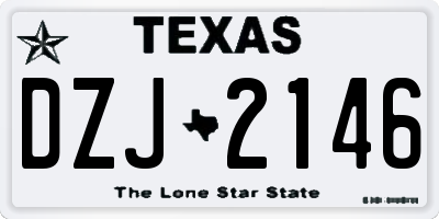 TX license plate DZJ2146