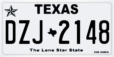 TX license plate DZJ2148