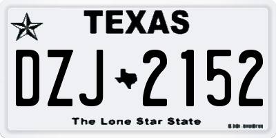 TX license plate DZJ2152