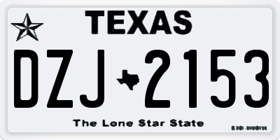 TX license plate DZJ2153