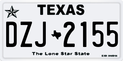 TX license plate DZJ2155