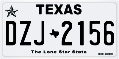 TX license plate DZJ2156