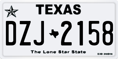 TX license plate DZJ2158