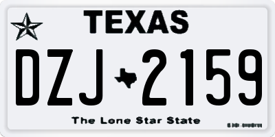 TX license plate DZJ2159