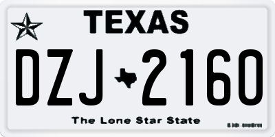 TX license plate DZJ2160