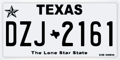 TX license plate DZJ2161