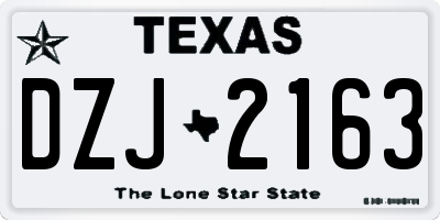 TX license plate DZJ2163