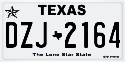 TX license plate DZJ2164