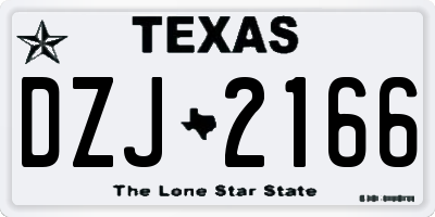 TX license plate DZJ2166
