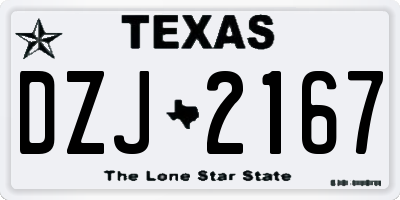 TX license plate DZJ2167