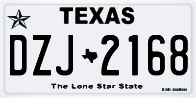 TX license plate DZJ2168
