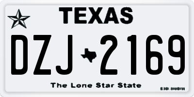 TX license plate DZJ2169