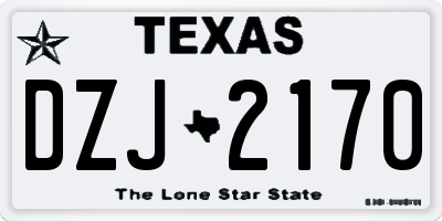 TX license plate DZJ2170