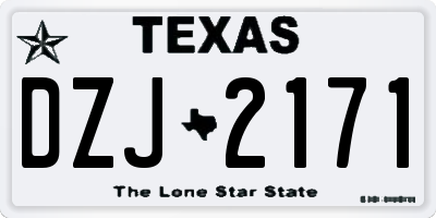 TX license plate DZJ2171