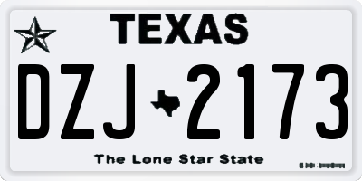 TX license plate DZJ2173