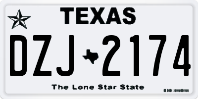 TX license plate DZJ2174