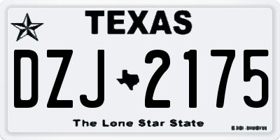 TX license plate DZJ2175