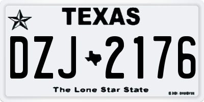 TX license plate DZJ2176