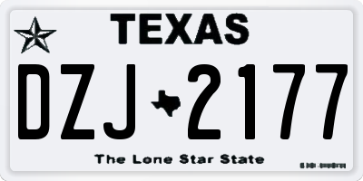 TX license plate DZJ2177