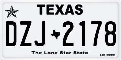 TX license plate DZJ2178