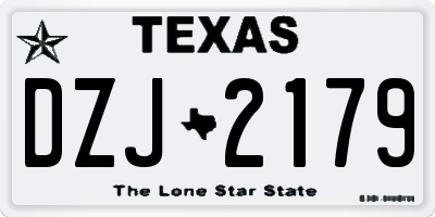 TX license plate DZJ2179