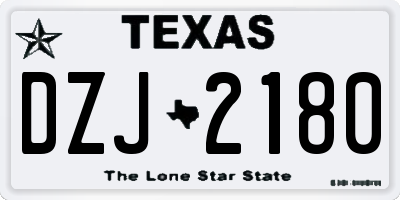 TX license plate DZJ2180