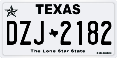 TX license plate DZJ2182
