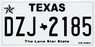 TX license plate DZJ2185