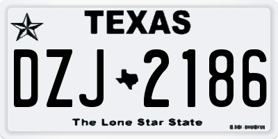 TX license plate DZJ2186