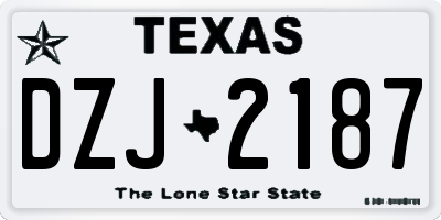 TX license plate DZJ2187