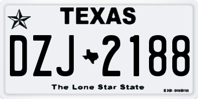 TX license plate DZJ2188