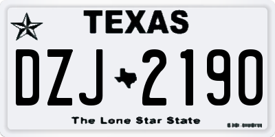 TX license plate DZJ2190