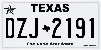 TX license plate DZJ2191