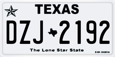 TX license plate DZJ2192
