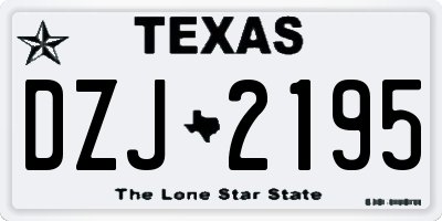 TX license plate DZJ2195