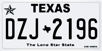 TX license plate DZJ2196