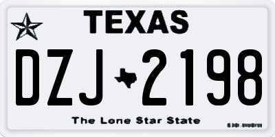 TX license plate DZJ2198