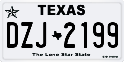 TX license plate DZJ2199