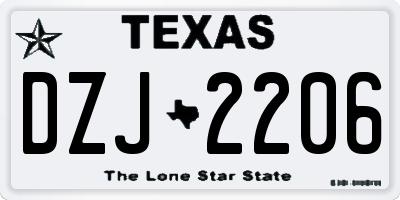 TX license plate DZJ2206