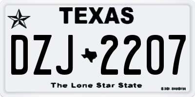 TX license plate DZJ2207