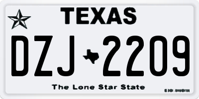 TX license plate DZJ2209