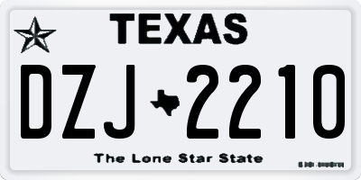 TX license plate DZJ2210