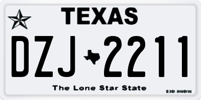 TX license plate DZJ2211