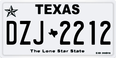 TX license plate DZJ2212