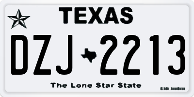 TX license plate DZJ2213